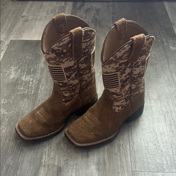 Ariat Other - Ariat Brown and Tan Camo Kids Cowboy Boots